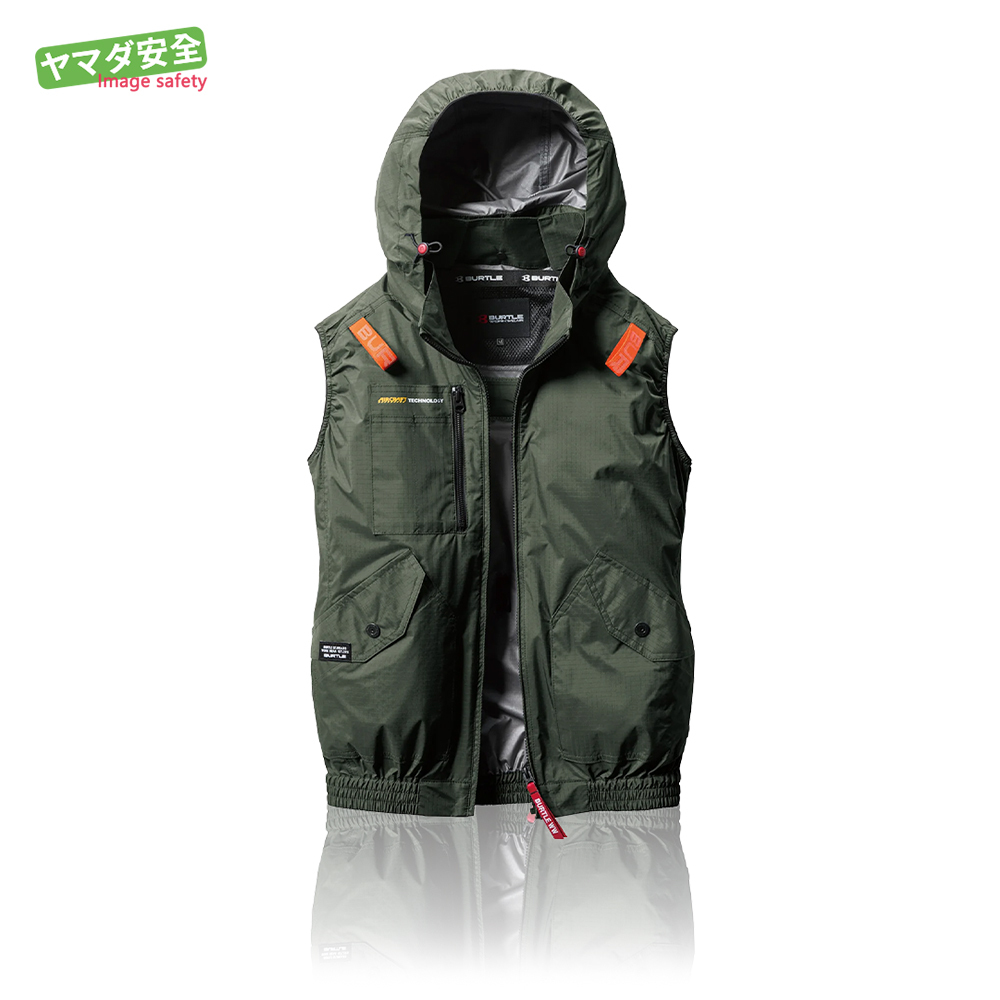 AC2074-14 含帽無袖背心 綠色