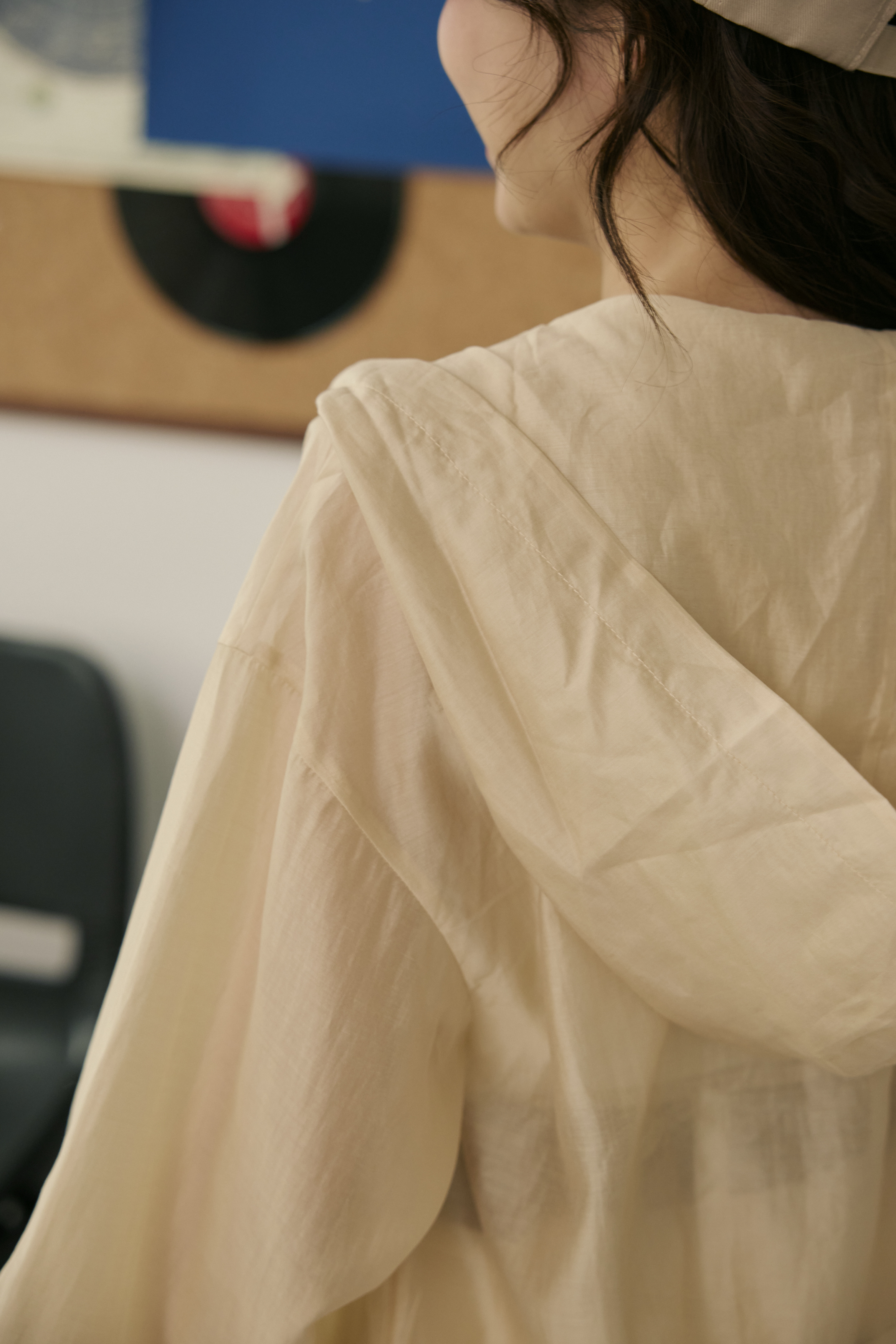 綁帶防曬連帽衫（布丁黃）