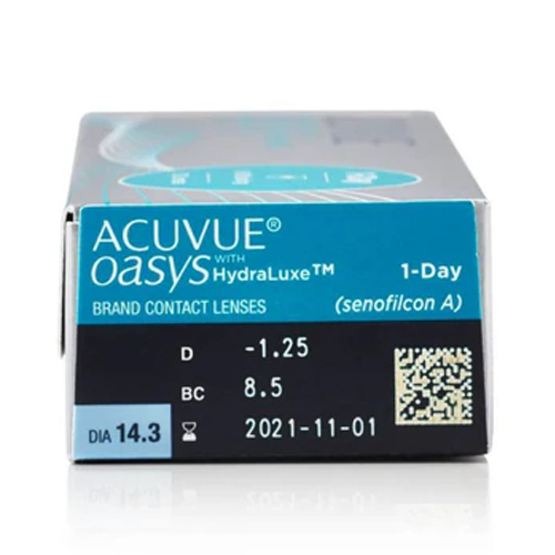 ACUVUE® OASYS 1-DAY with HydraLuxe® Technology  , Daily clear contact lens 30pcs/Box (-0.50 to -12.00DS)