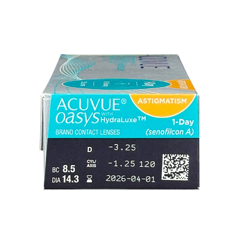 ACUVUE® OASYS 1-DAY with HydraLuxe® TECHNOLOGY for ASTIGMATISM , Daily Clear Contact lens 30pcs/box ( pre order)