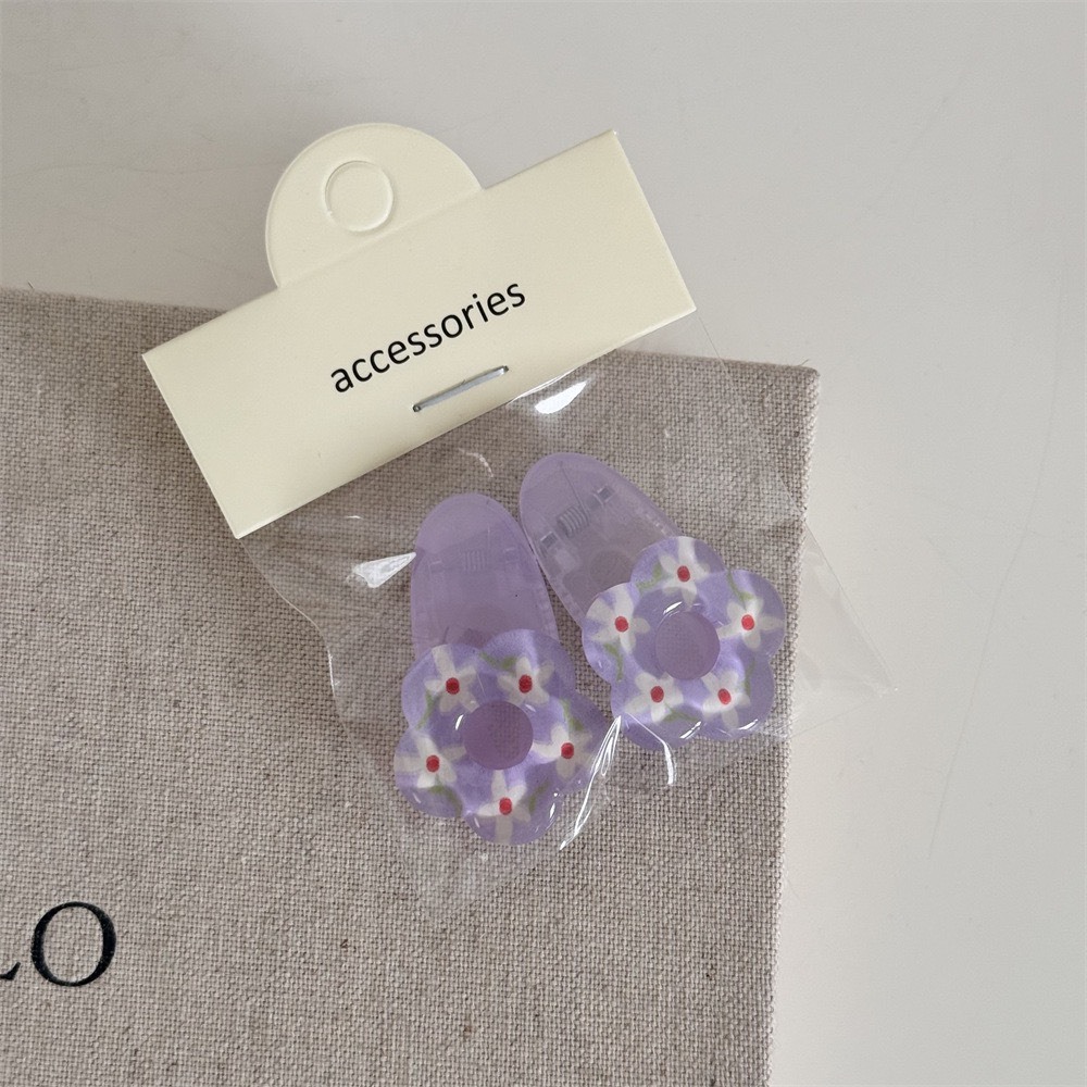 果凍色小花髮夾