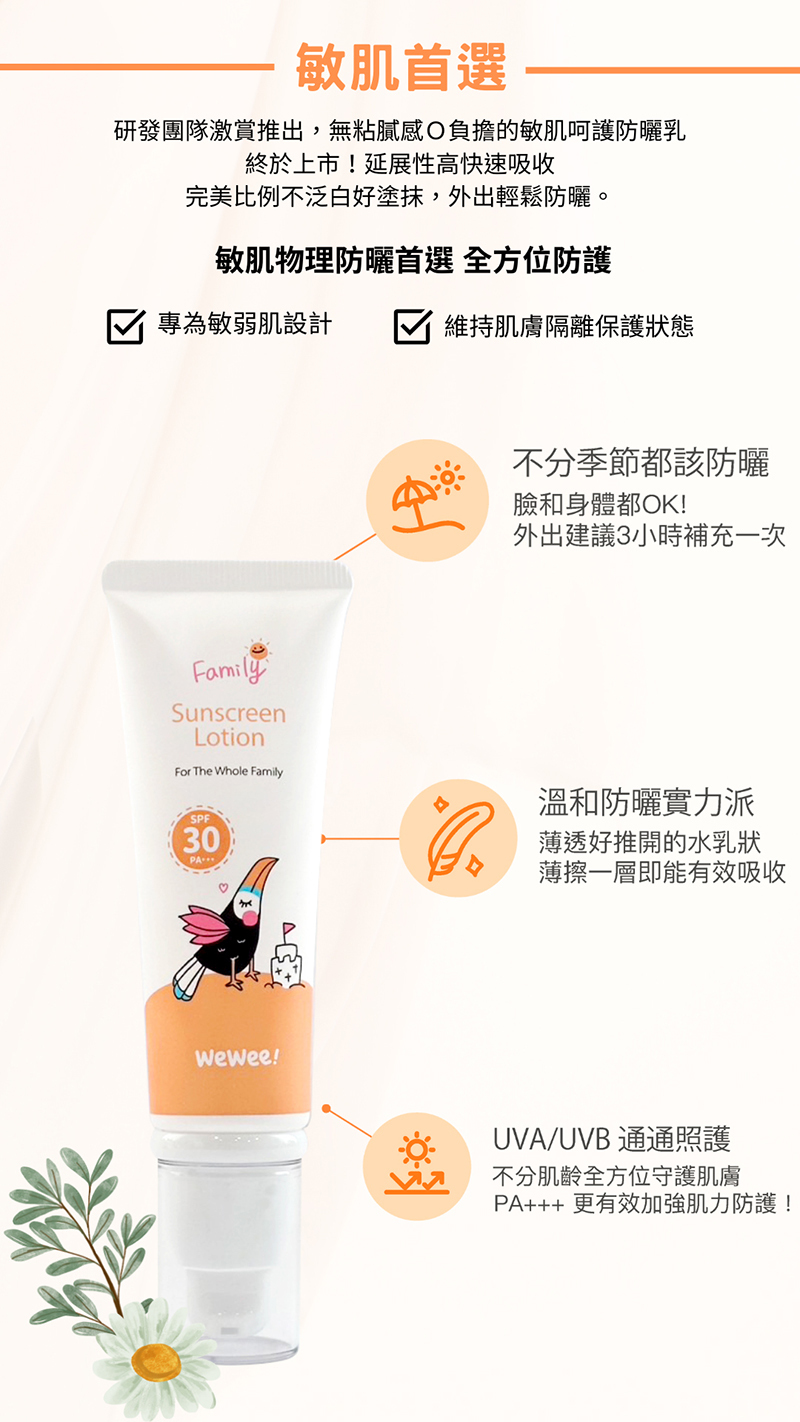 WeWee，極潤植萃防曬乳