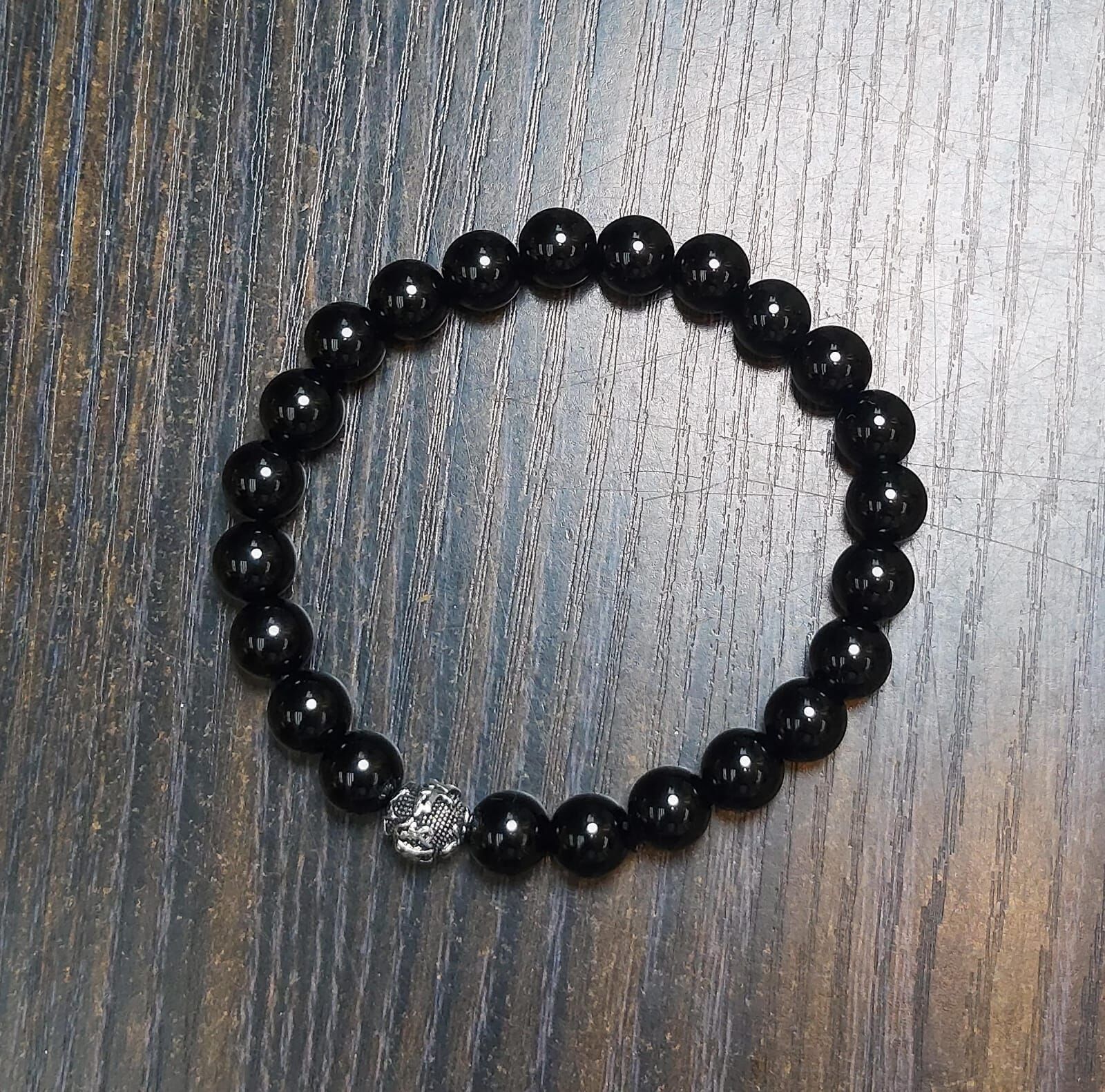 黑曜藏銀六字真言 （帶右手）(H6 CR800)