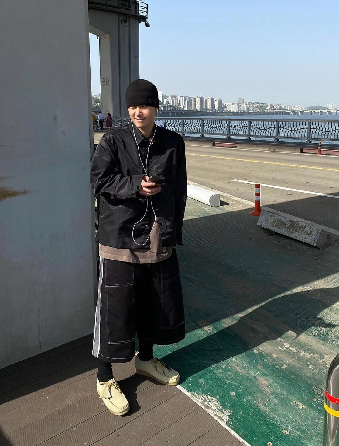 拼接織帶畫家七分褲