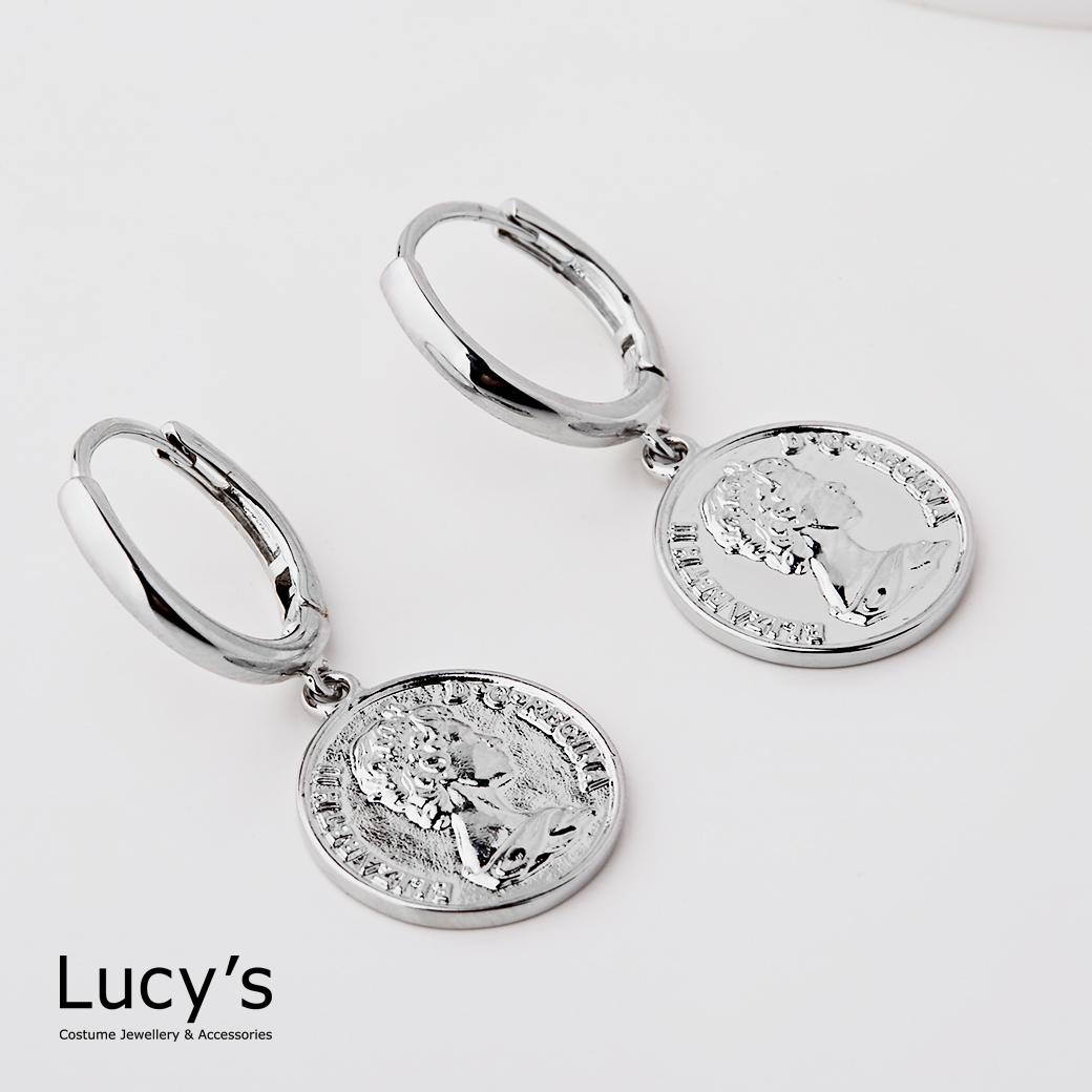 女王金幣 易扣耳環 (二色) (124248/124249)