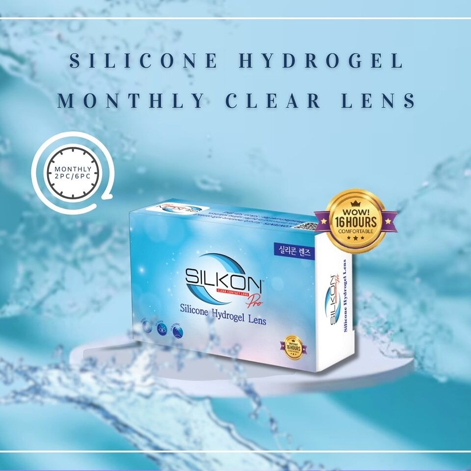 Silkon Pro Clear 1 month Clear Contact lens 2 pcs / Box (-0.75 to -15.00)