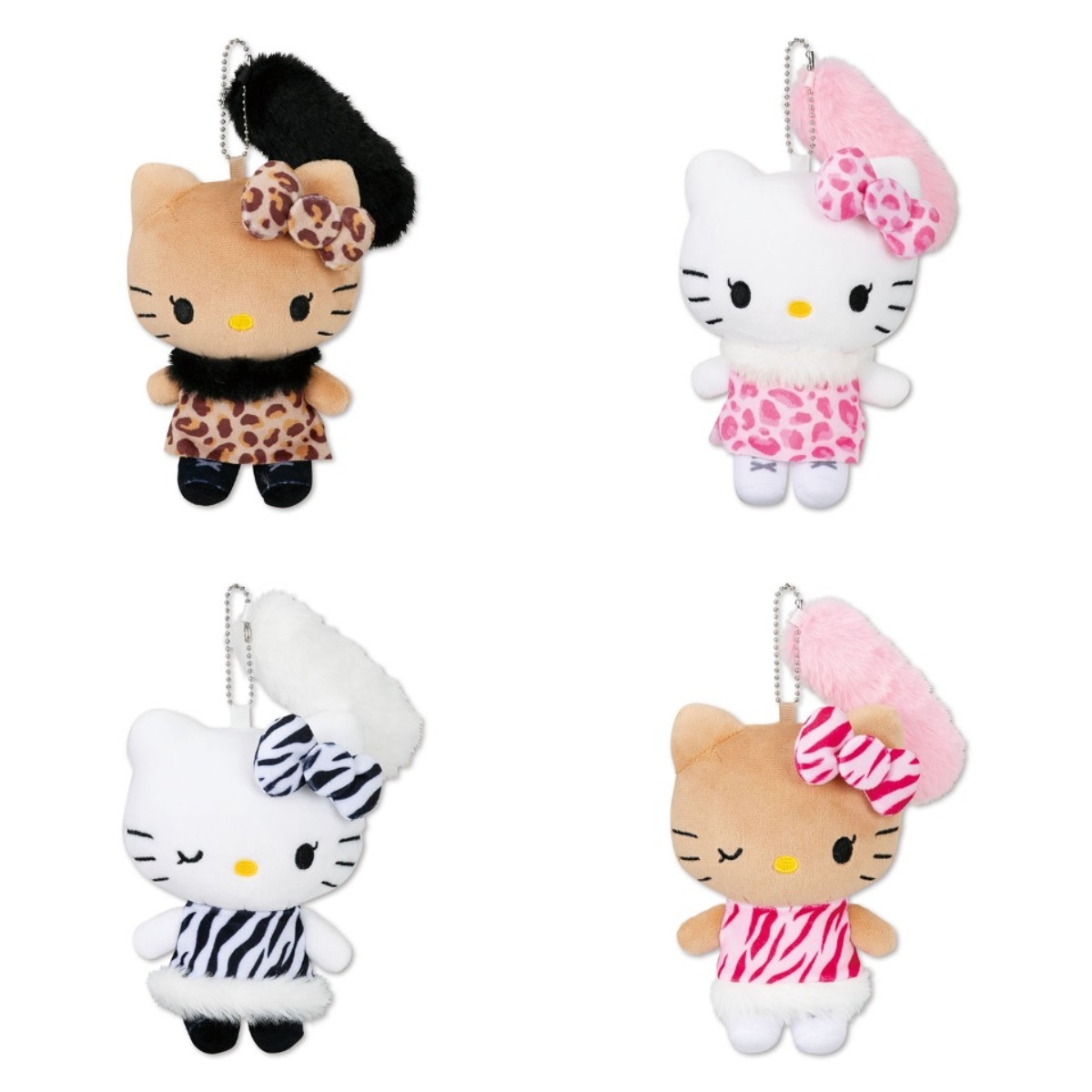 現貨┃Sanrio HELLO KITTY 三麗鷗 斑馬紋 豹紋 毛絨絨 曬黑 吊飾