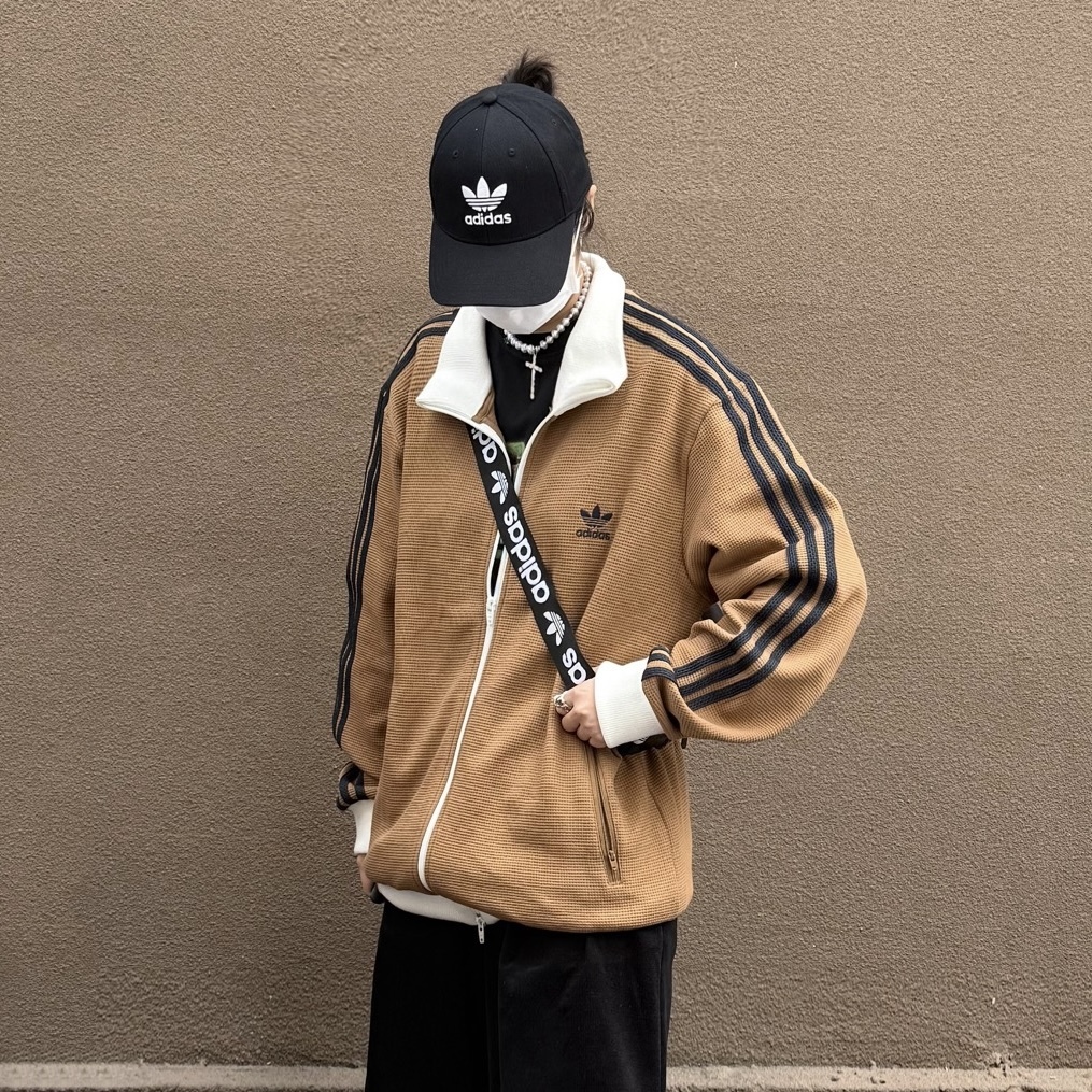 ADIDAS ORIGINALS TRACK TOP 華夫格 立領 外套 沙漠棕 焦糖奶茶 男女同款 休閒 KB8952