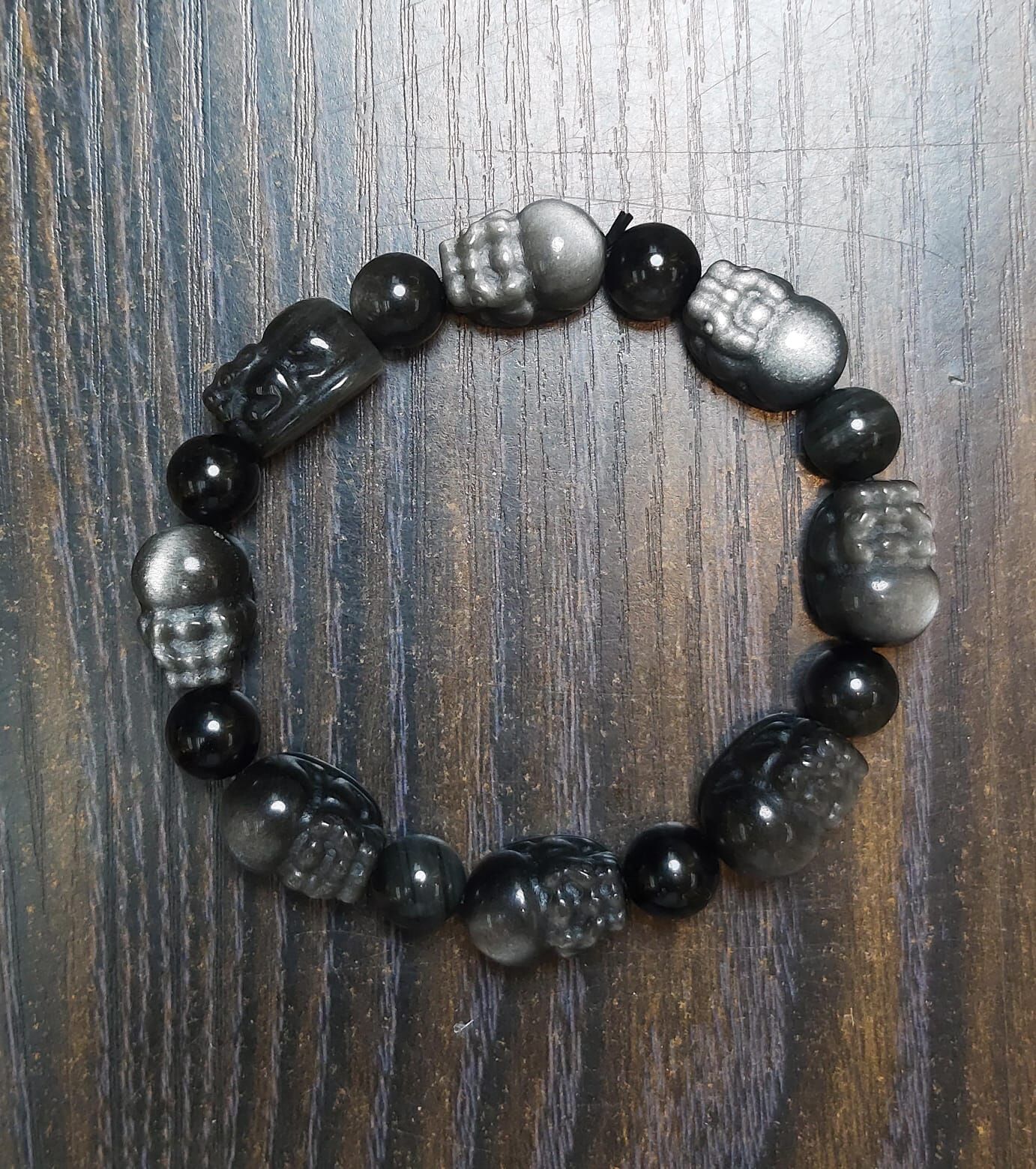 🔮能量水晶🔮 銀曜貔貅手串(吸財)H6 CR809