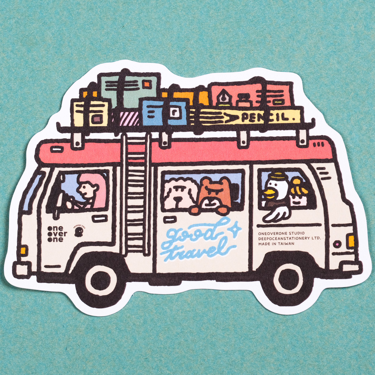 動物小車 軋型明信片 / 一分之一工作室 / 臺灣