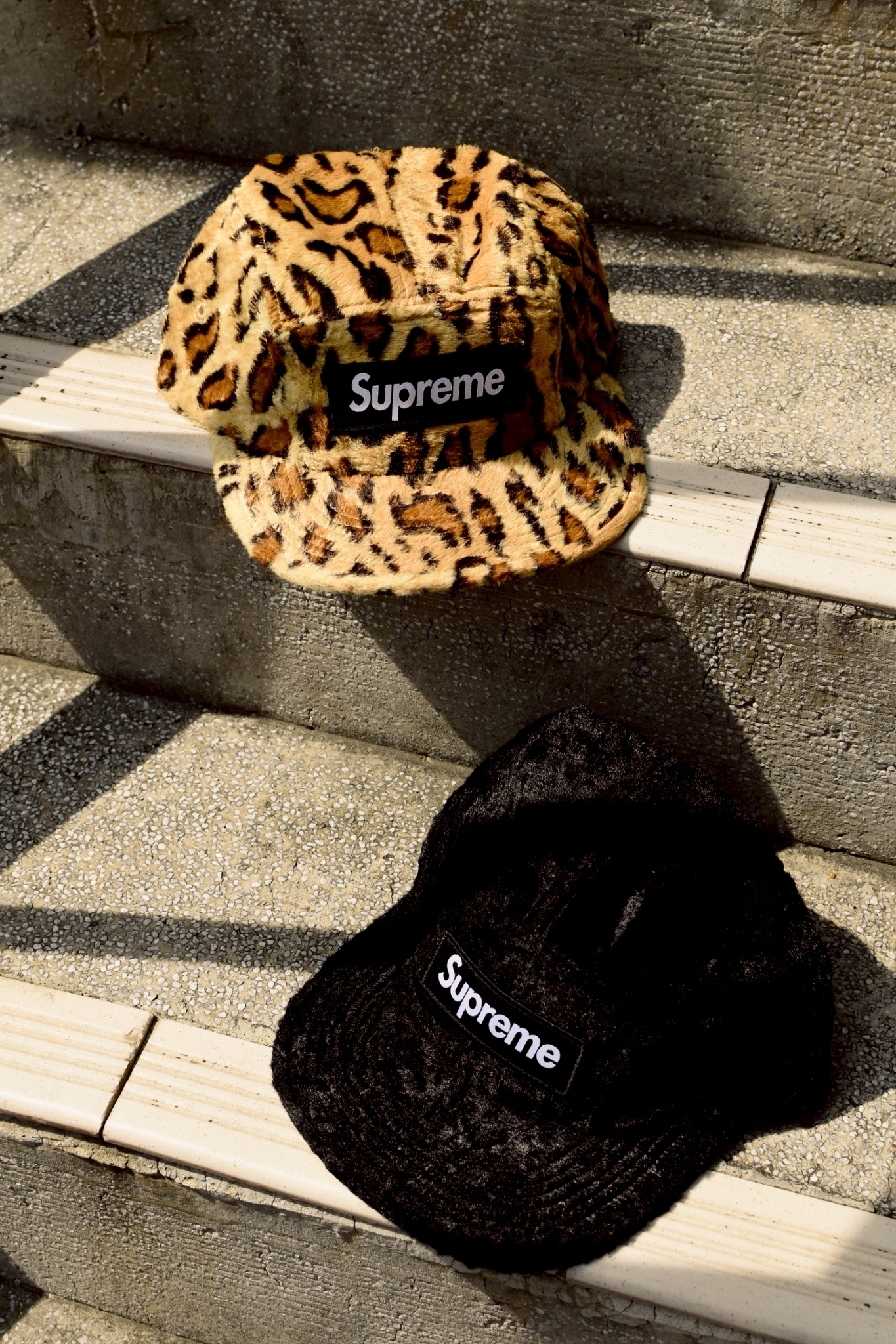 ☆ETW☆【EASY TO WEAR】Supreme GOODENOUGH Crushed Rayon Camp Cap 豹紋 聯名 絨毛 老帽