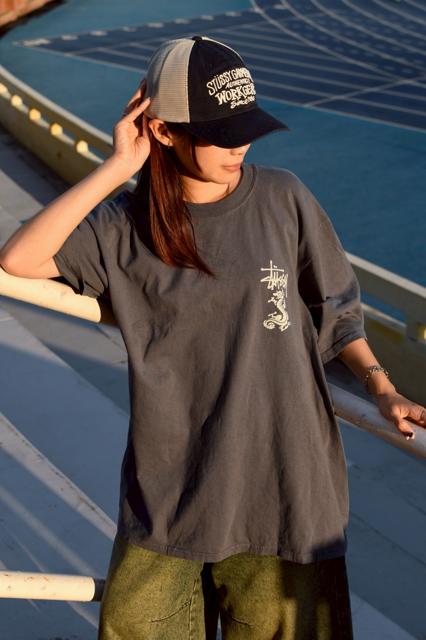 ☆ETW☆【EASY TO WEAR】STUSSY LP WORKGEAR STRAPBACK CAP 字體 刺繡 拼接 棒球帽 老帽