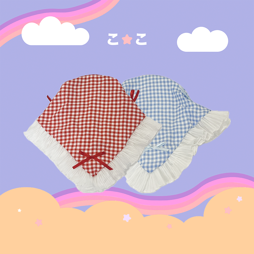 こ♡こ 蝴蝶結格紋蕾絲髮箍