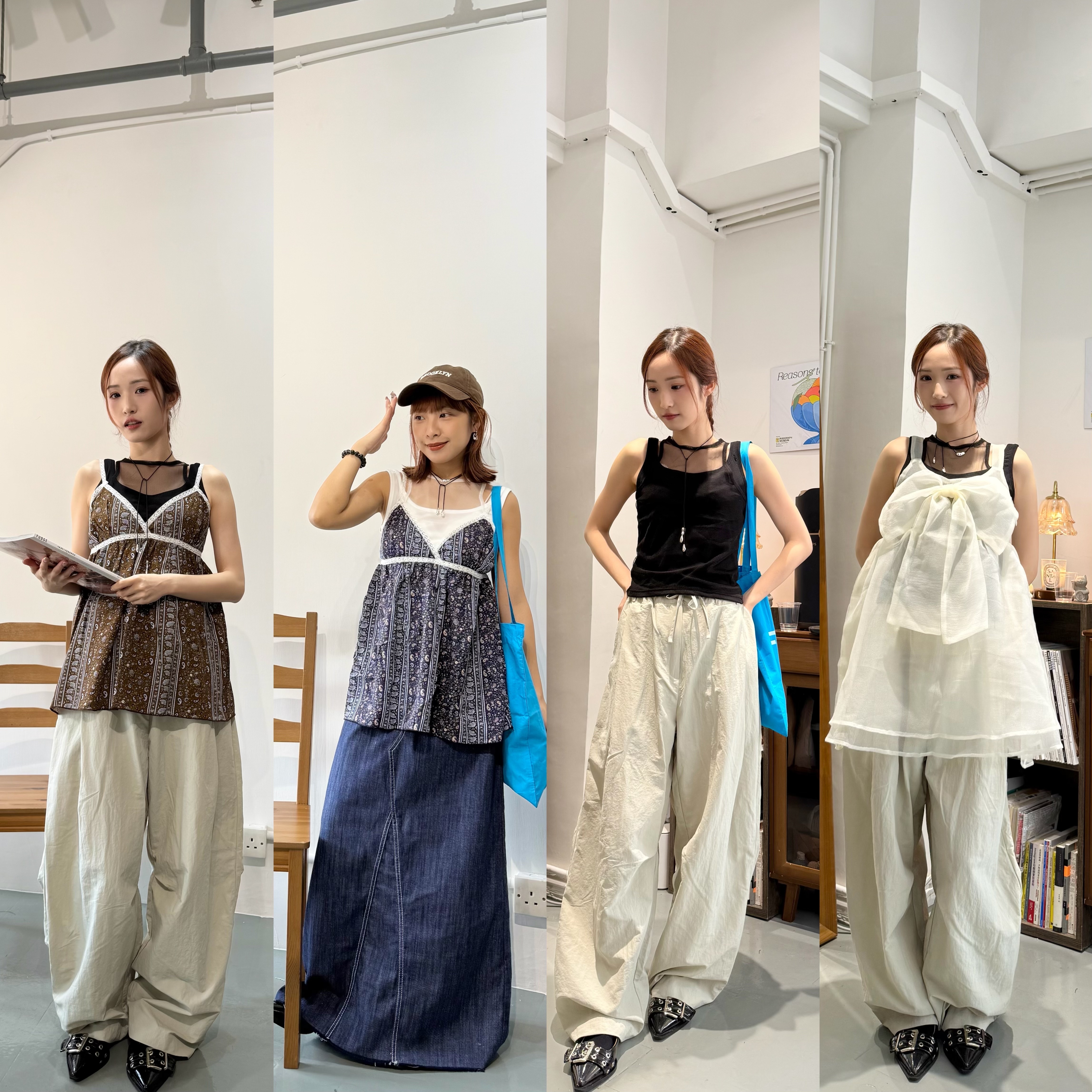 推!假兩件拼紗背心