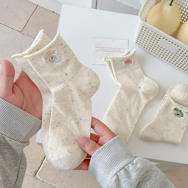 《6084》♾️可愛刺繡夏季薄款襪