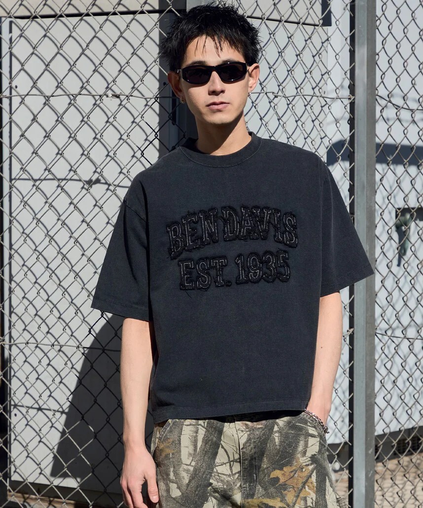 Ben Davis Jp Patchwork Logo Vntg Cropped Tee 復古印花短版Tee 2色