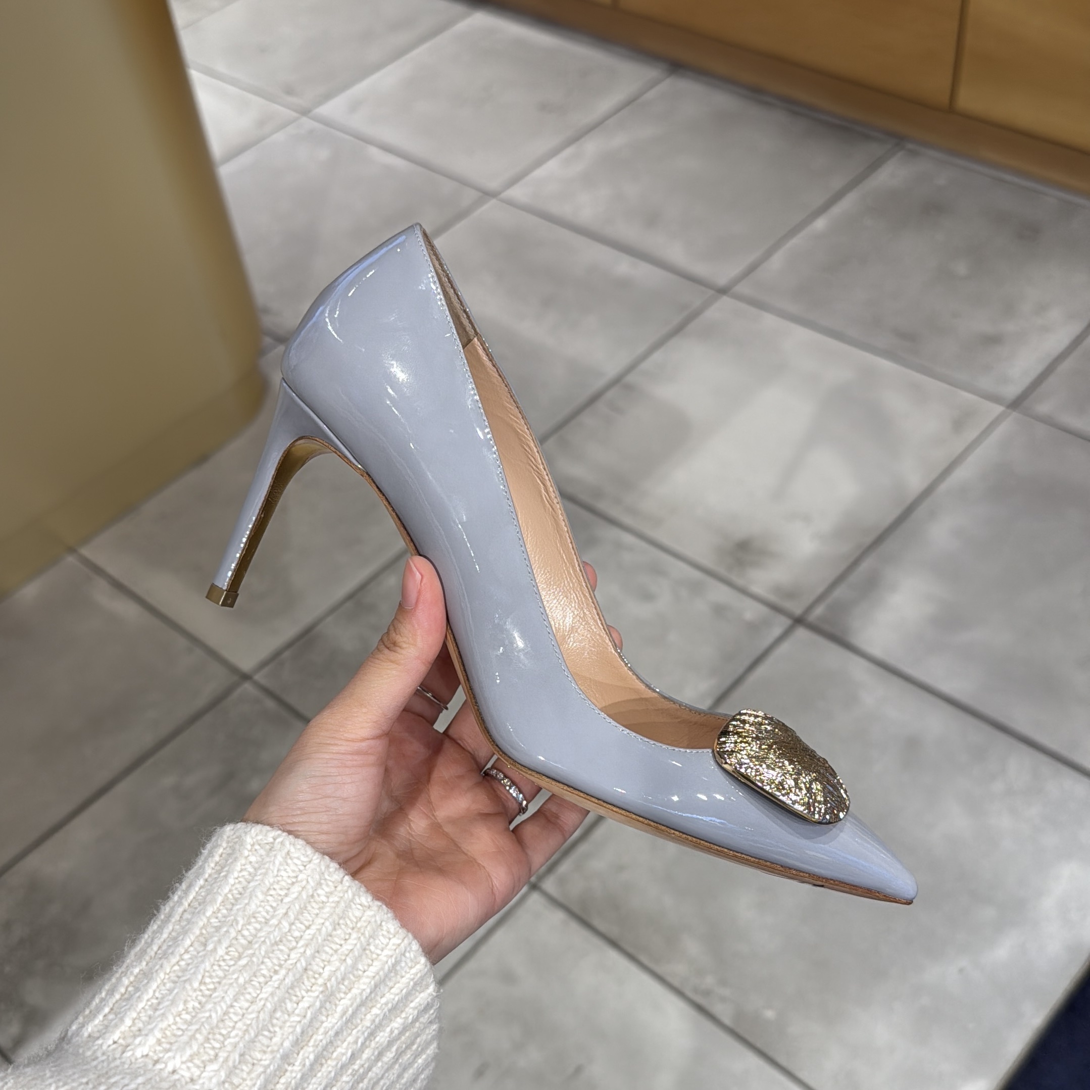 Rupert Sanderson ripple pebble nada heels grey