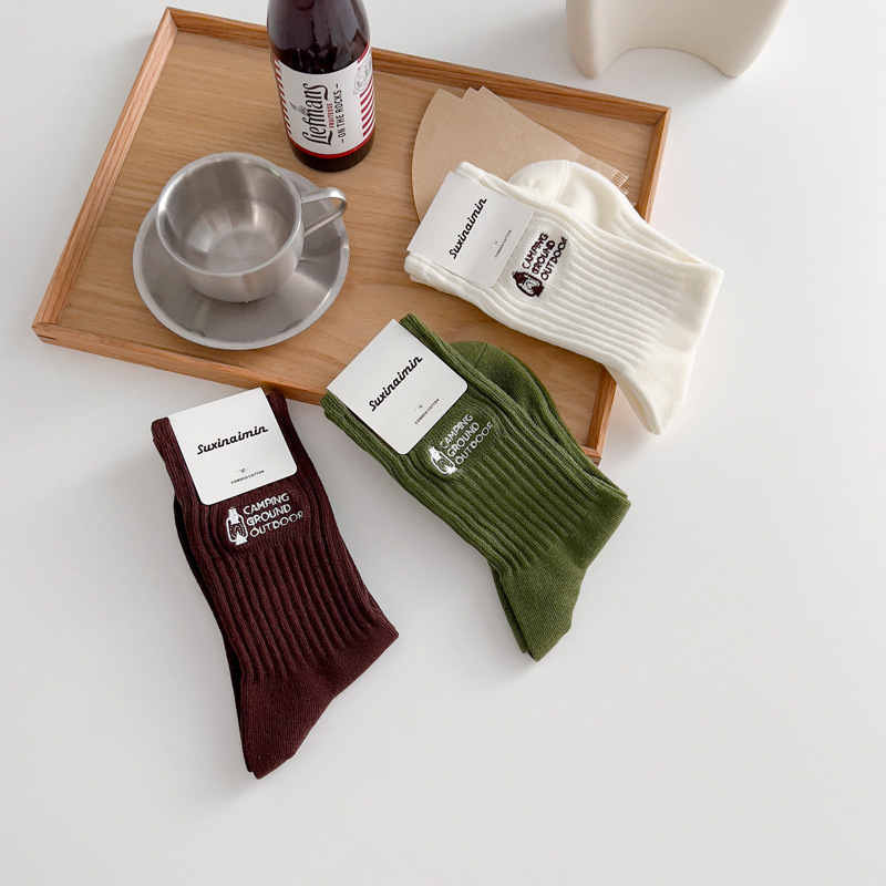 《6090》♾️復古工裝風中筒字母襪