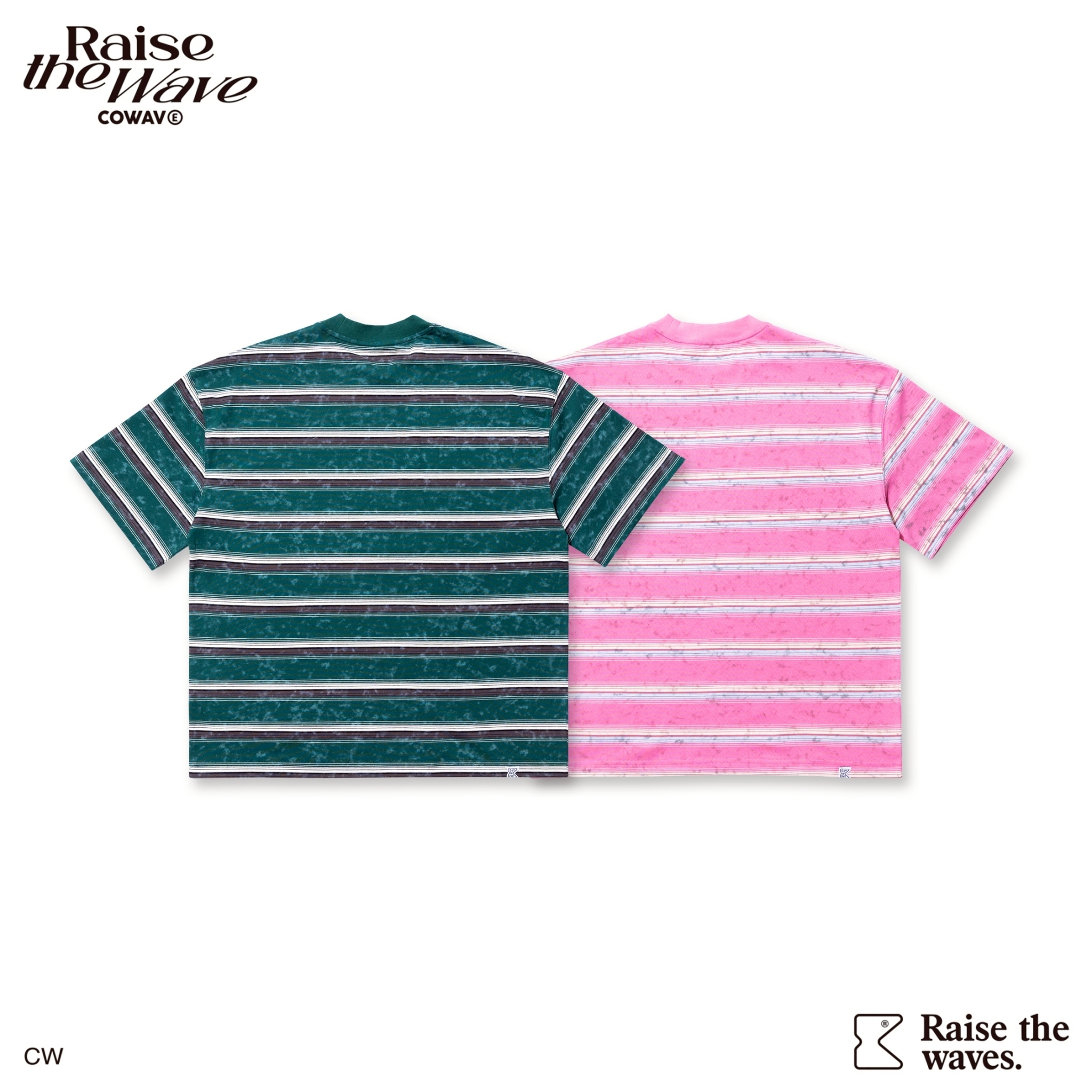 COWAVE 2025 Spring & Summer Washed stripe Tee