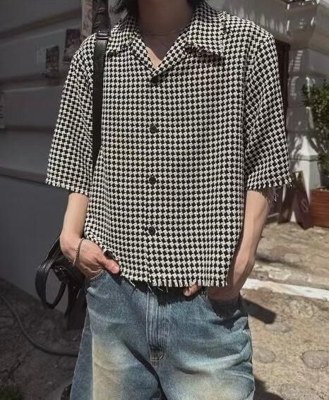 格仔Boxy短袖恤衫 D.B.Y.M-058S