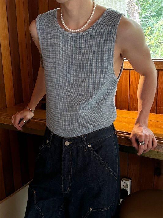 淨色暗直紋背心 D.B.Y.M-060V