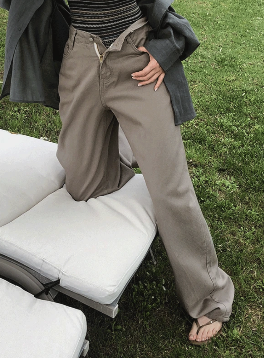 預訂｜SLOWAND #SLOWMADE 挺版棉質闊腳褲 (2 Color)