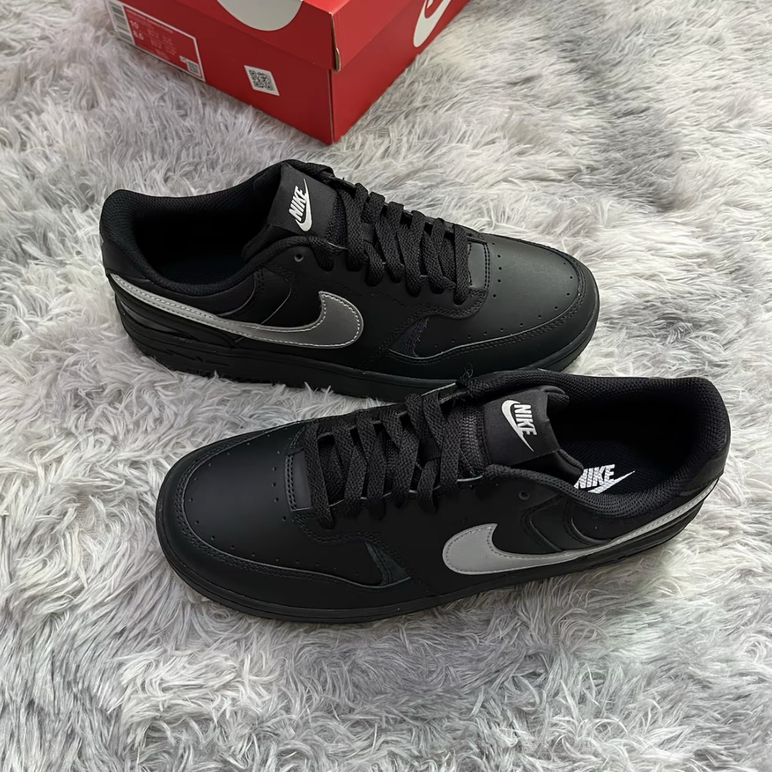 Nike Gamma Force 黑銀 厚底 皮革 透氣 運動休閒鞋 女鞋