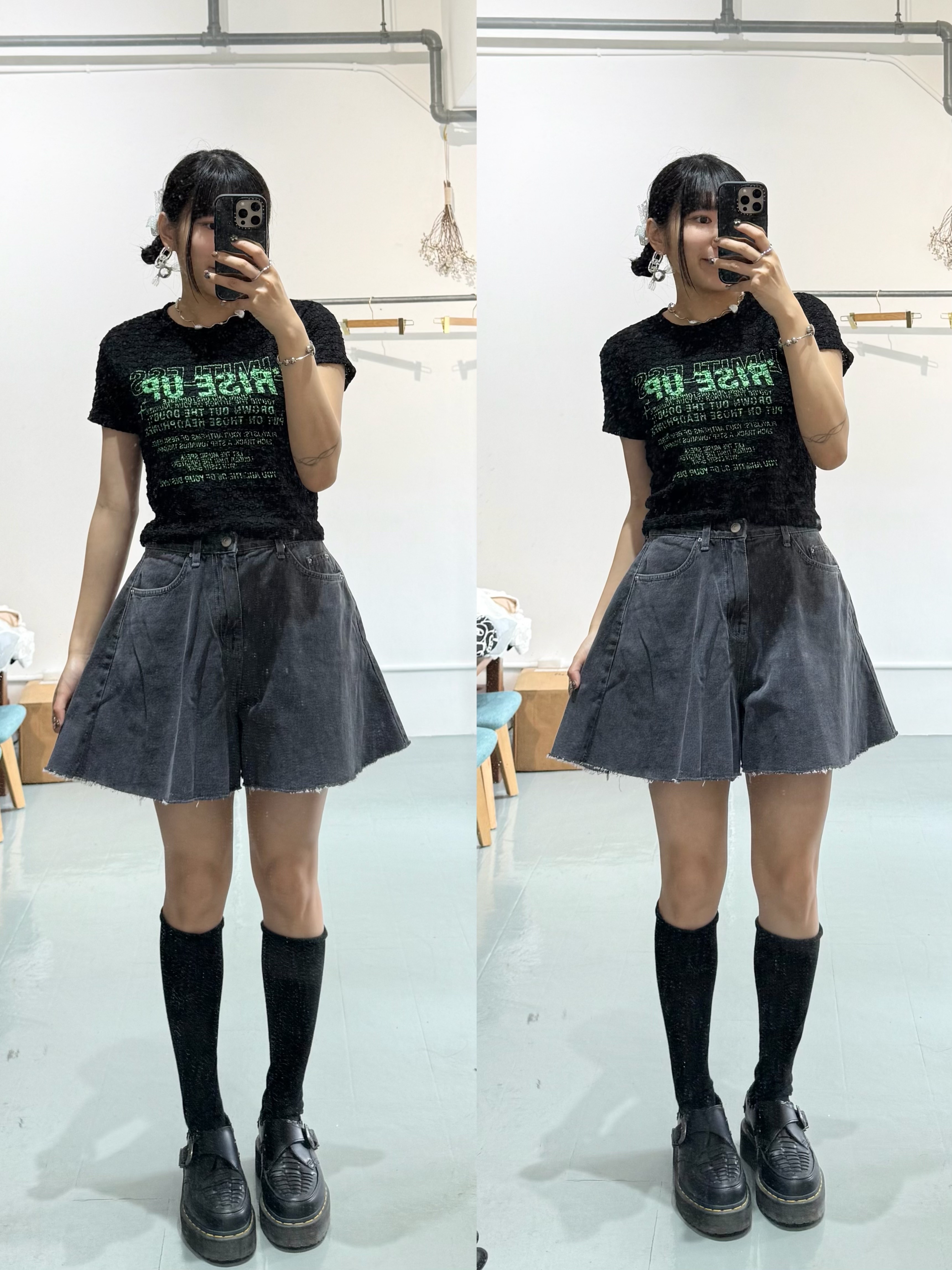 必入傘型顯瘦短牛仔褲