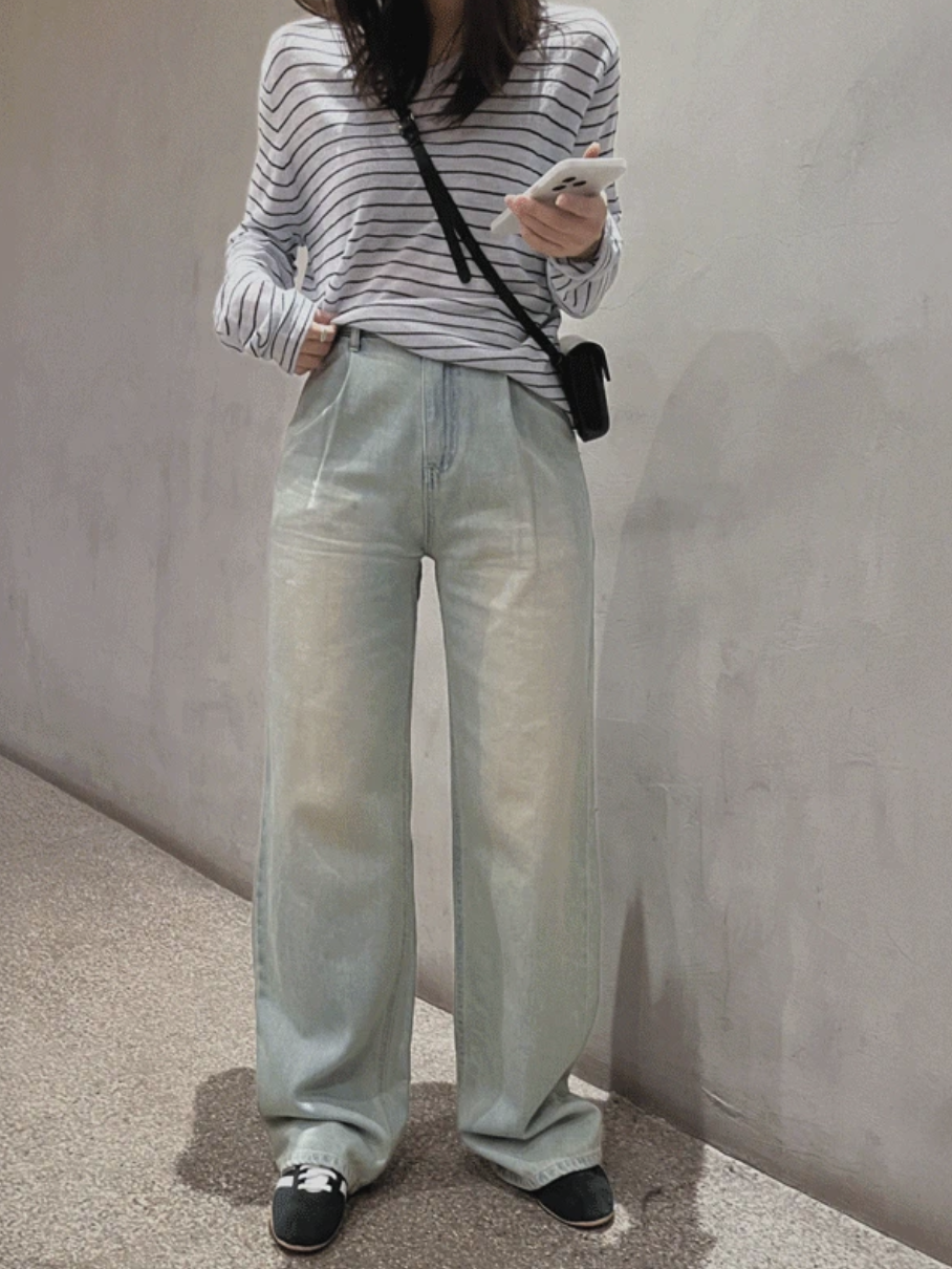 預訂｜SLOWAND #SLOWMADE 柔感打摺牛仔褲 (One Color)