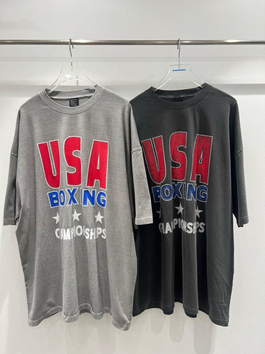 洗水英文字圖案短袖Tee manhattans-044T