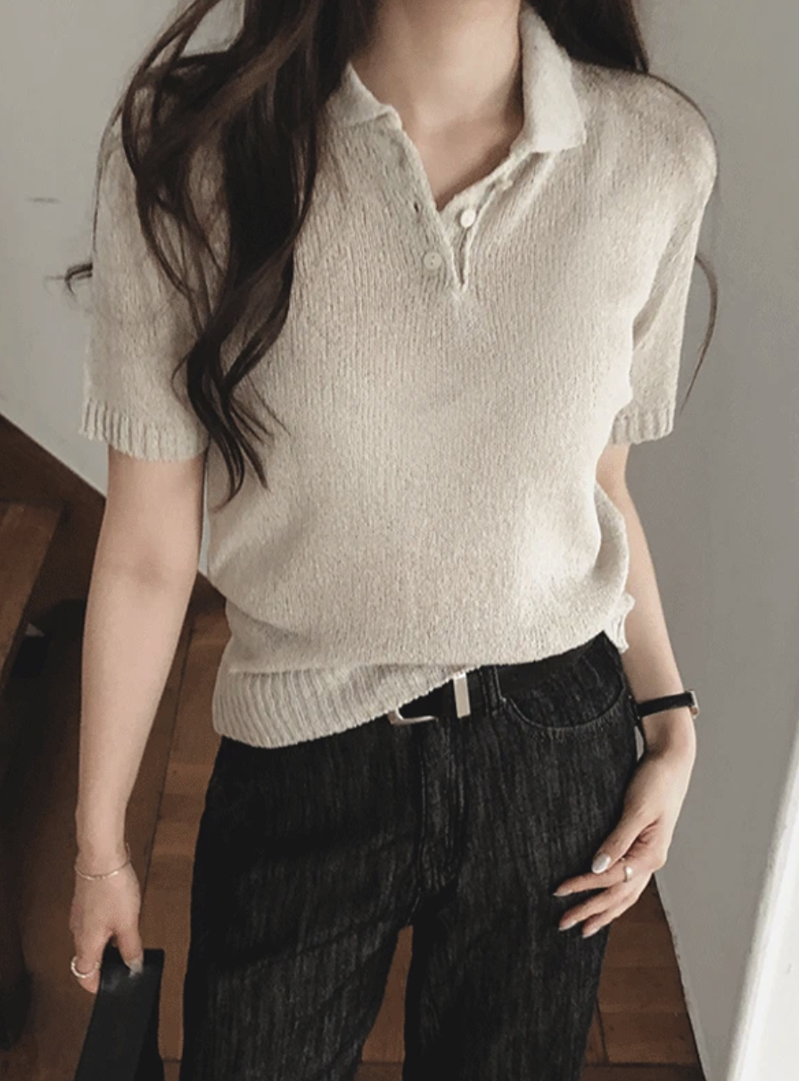 預訂｜SLOWAND #SLOWMADE 夏日涼感開領針織上衣 (3 Color)