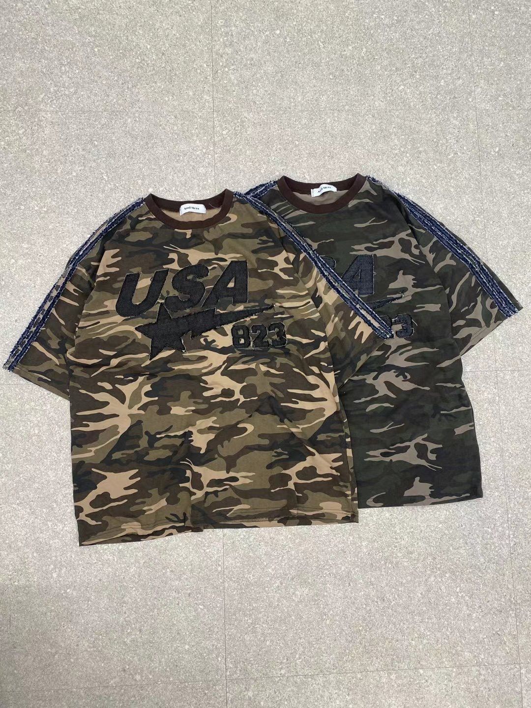 迷彩英文字短袖Tee And More-081T