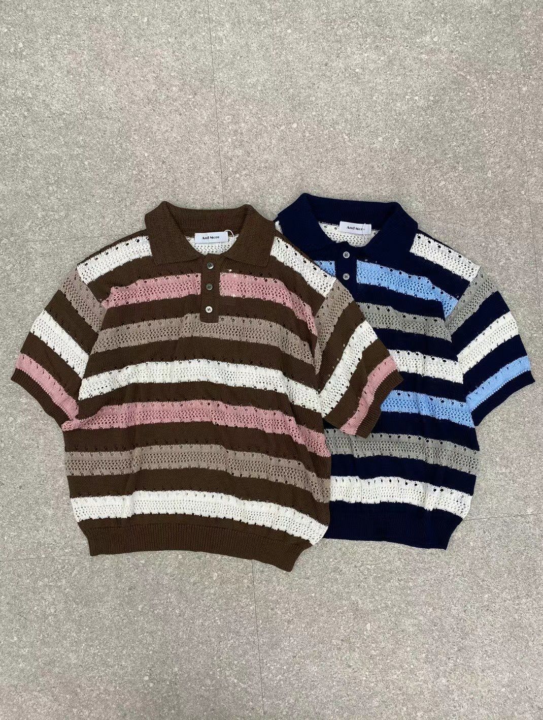 橫間短袖針織Polo Tee And More-088T