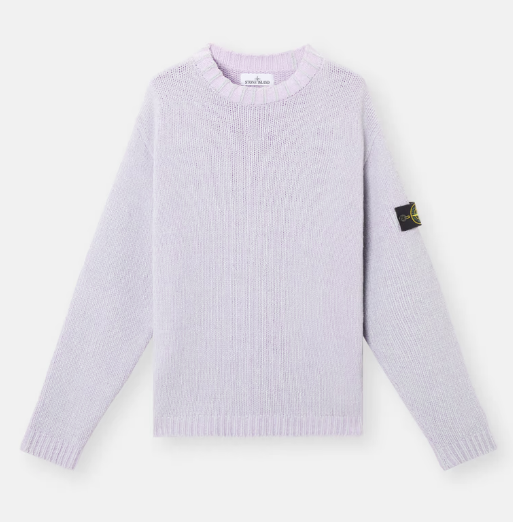 STONE ISLAND 棉雪尼爾 手動印花寬鬆版型高領毛衣  JUN25