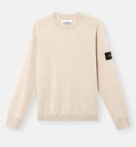 STONE ISLAND 羅紋紋理和縫線圖案圓領毛衣  JUN25