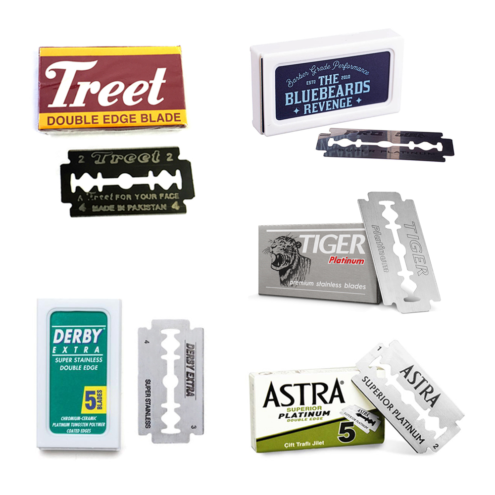 雙面刮鬍刀片 綜合品牌超值組合（35片 / 通用傳統復古雙刃安全刮鬍刀）