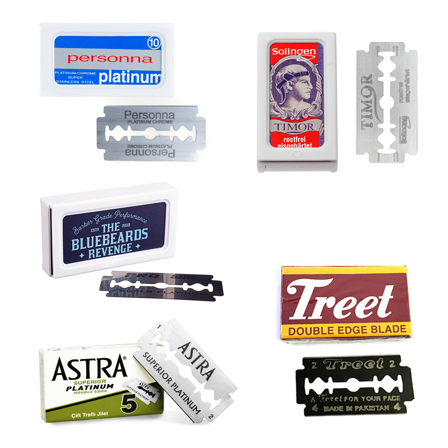 雙面刮鬍刀片 綜合品牌超值組合（45片 / 通用傳統復古雙刃安全刮鬍刀）
