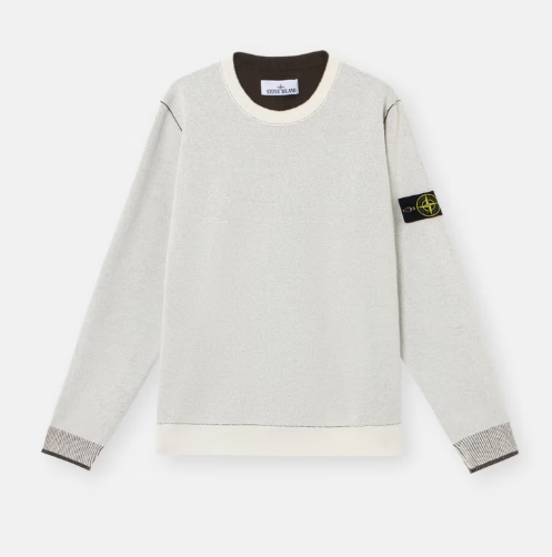 STONE ISLAND  棉和尼龍雙面 圓領毛衣   JUN25
