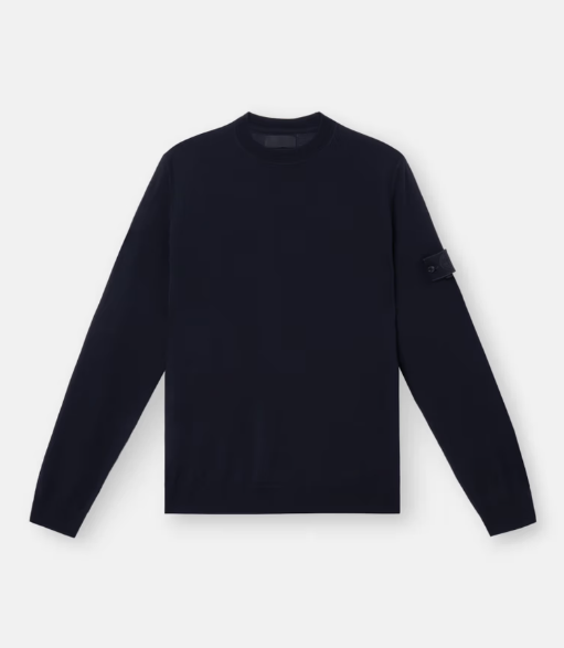 STONE ISLAND 包縫和羅紋面料圓領毛衣   JUN25