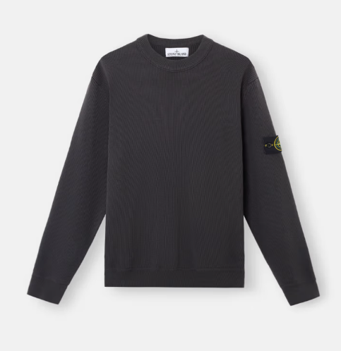 STONE ISLAND 羅紋柔軟的有機棉圓領針織毛衣   JUN25