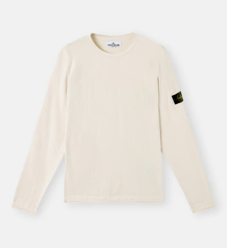 STONE ISLAND 有機棉與尼龍 小號捲邊圓領毛衣   JUN25