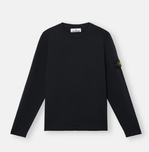 STONE ISLAND 有機棉與尼龍 小號捲邊圓領毛衣   JUN25