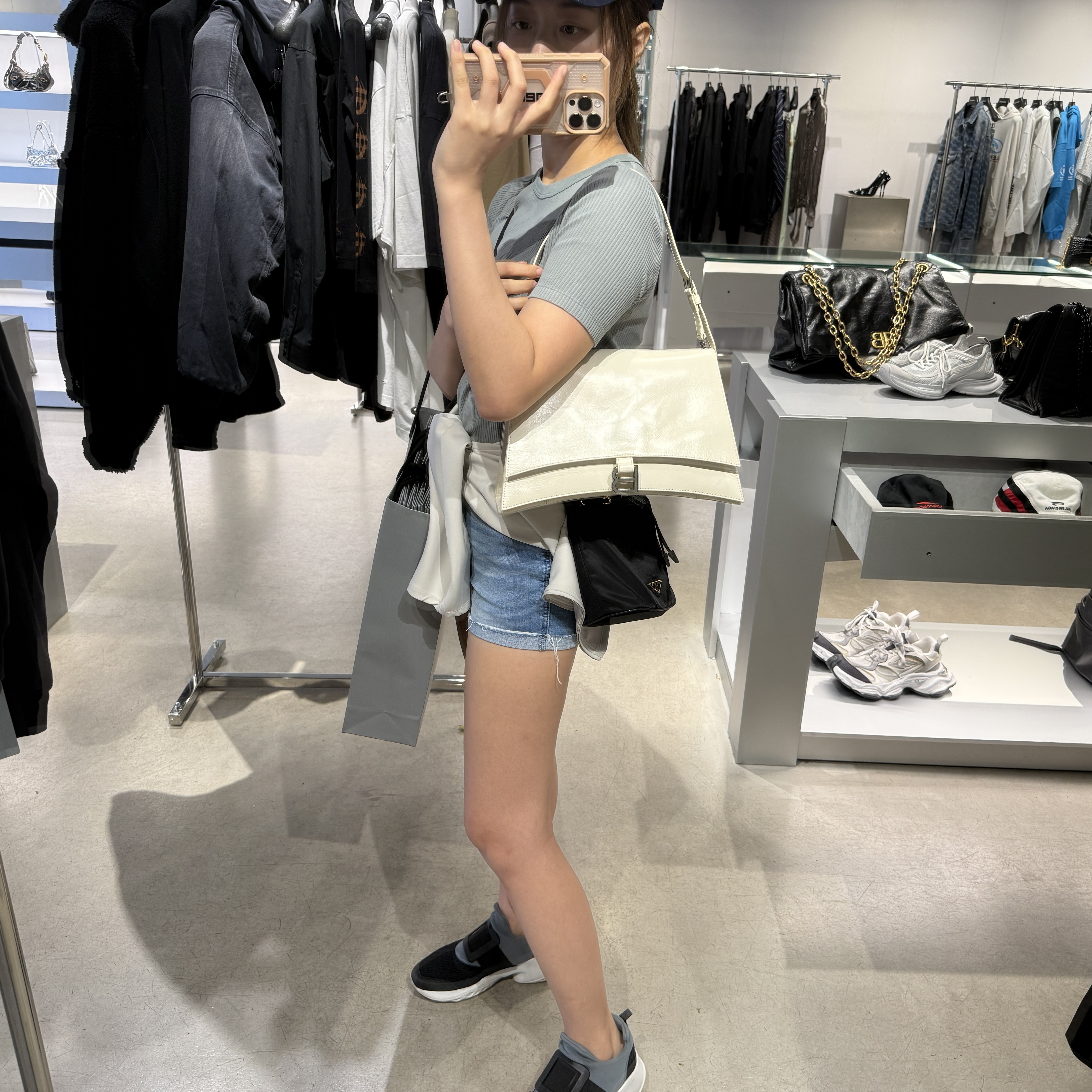 Balenciaga Crush Calf Sling bag Pearl Cream