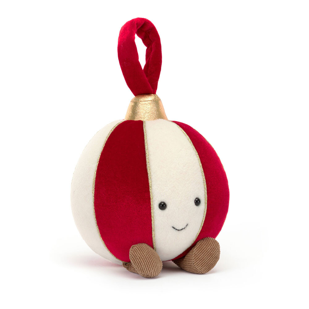 JELLYCAT 聖誕紅白波掛飾 Amuseables Bauble