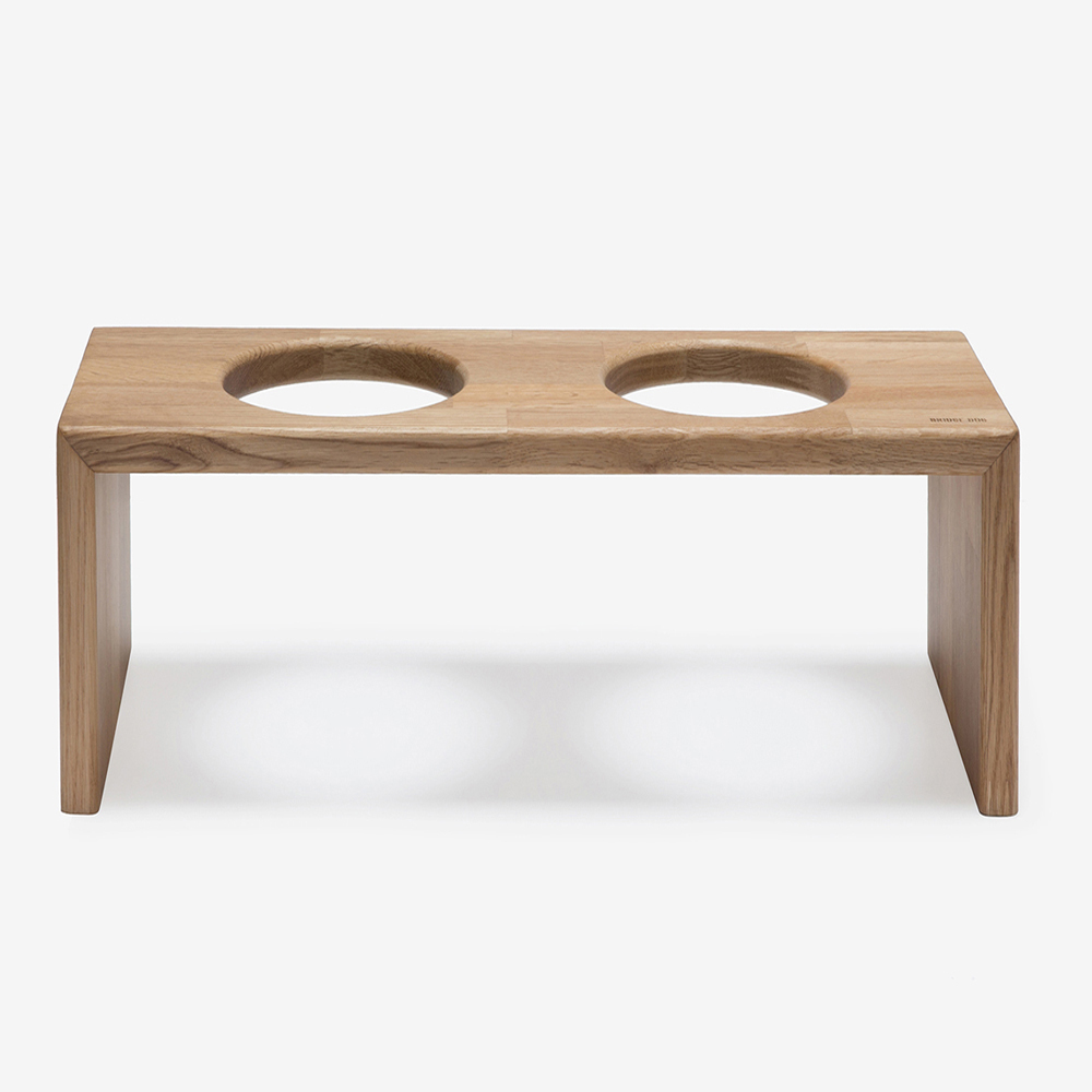 BRIDGE. DOG 雙口原木碗架 MINI/BASIC  17CM