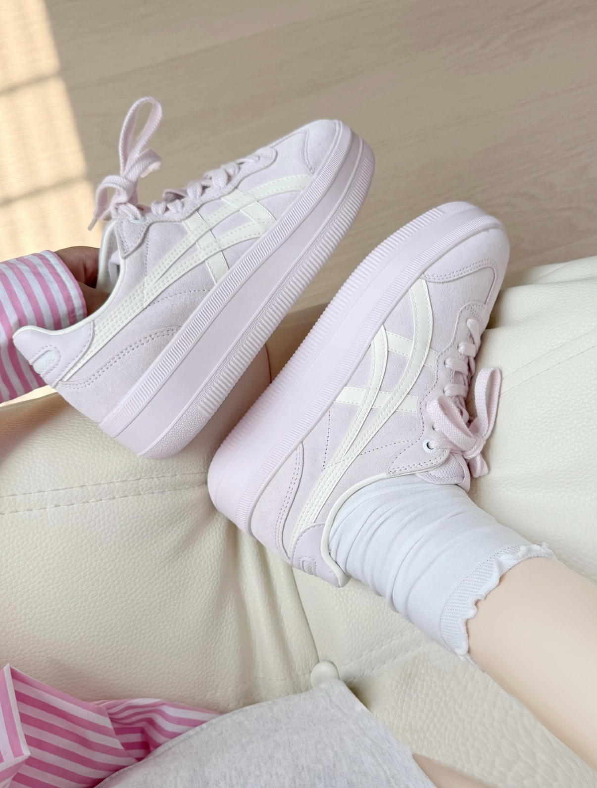 Onitsuka Tiger Tokuten Chunk 鬼塚虎 嫩粉紫色 粉紫色 淺紫色 厚底 增高 麂皮 德訓鞋 1183C426-700/預購