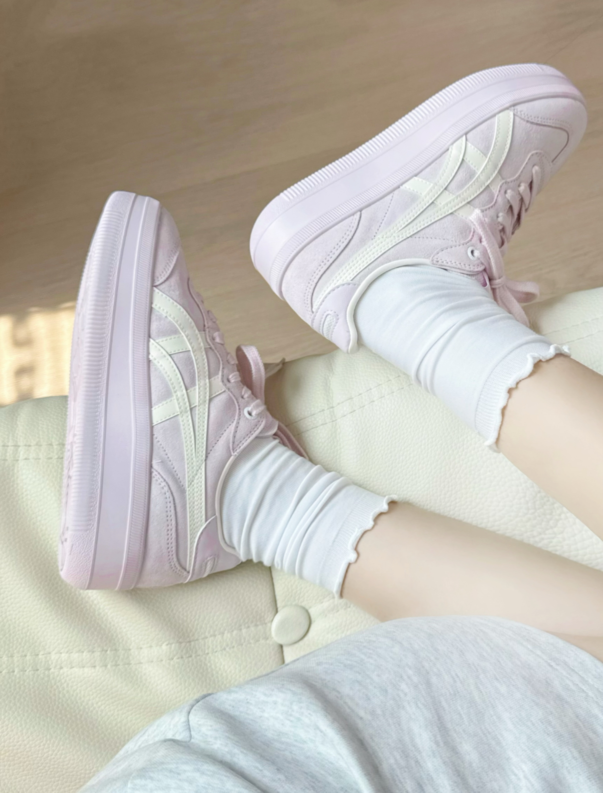 Onitsuka Tiger Tokuten Chunk 鬼塚虎 嫩粉紫色 粉紫色 淺紫色 厚底 增高 麂皮 德訓鞋 1183C426-700/預購