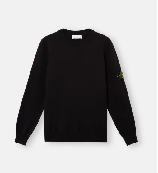 STONE ISLAND 柔軟的有機棉小號捲邊圓領毛衣   JUN25