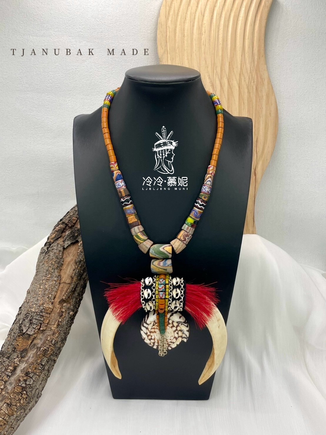 W-No.21傳統花珠大山豬牙長鍊80cm