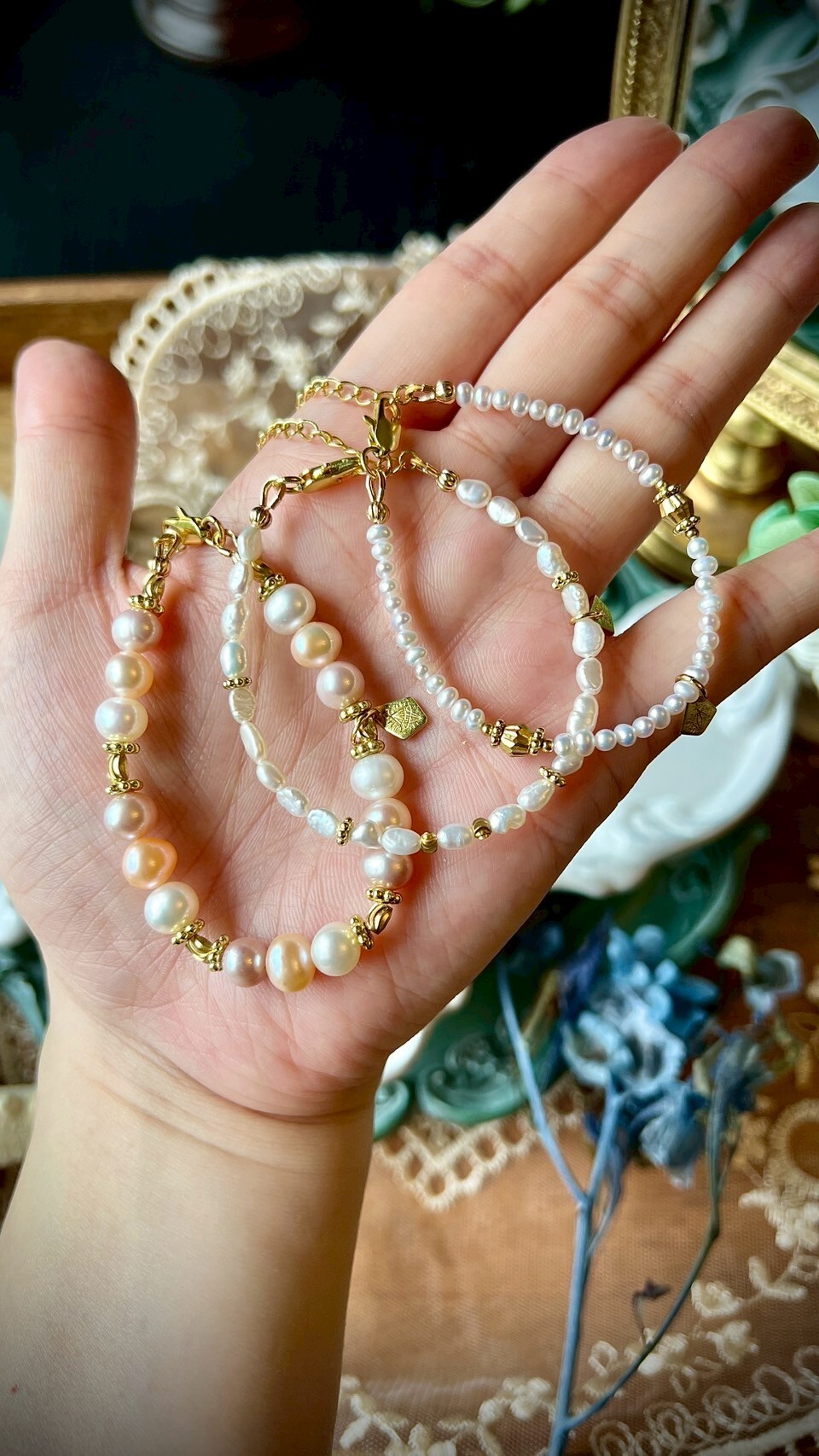 { 簡約珍珠手鍊 }